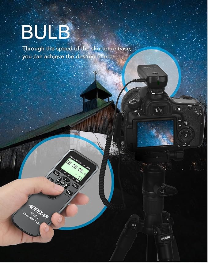 Camera Wireless Remote Shutter Release, Long Exposure Timelapse Remote Control - Image 3