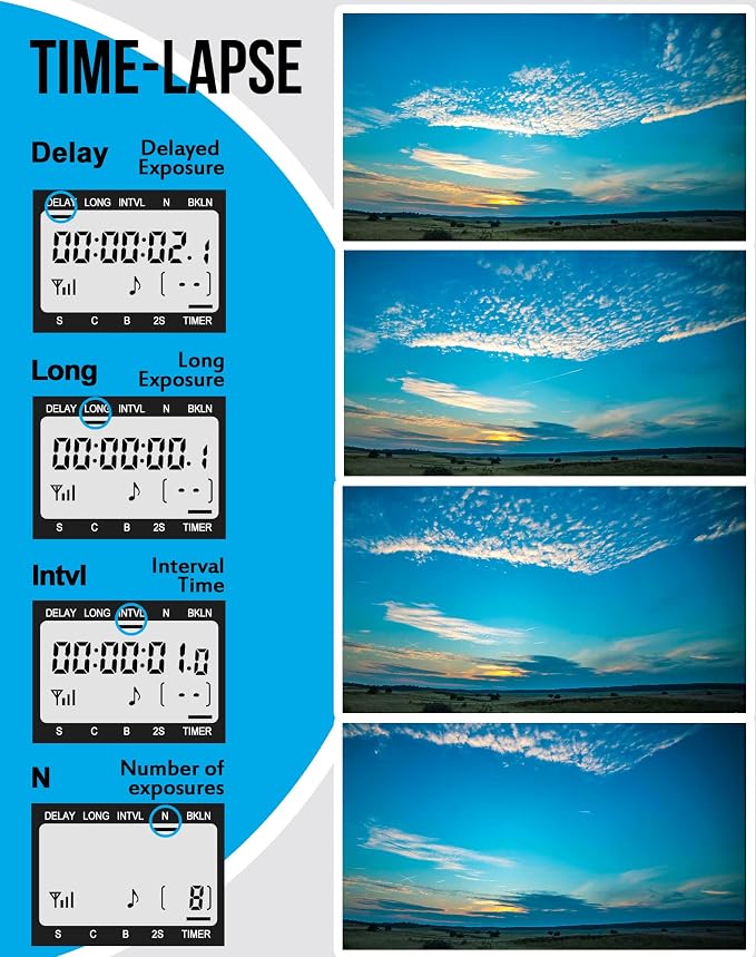 AODELAN Wireless Intervalometer Timer Remote Control, Long Exposure Shutter - Image 3