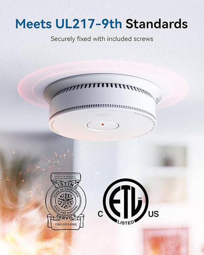 SITERWELL Smoke Detector Combo Smoke & Carbon Monoxide Alarm 10-Year Battery CO - Image 2