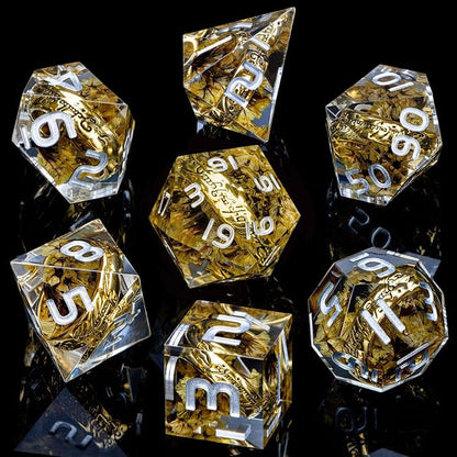 Magic Golden Ring DND Dice Set Sharp Edge Red Resin Dice - Image 2
