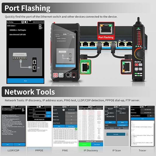 Multifunction RJ45 Network Caber Tester, UTP Cable Tester Ethernet Cable Tracer - Image 7
