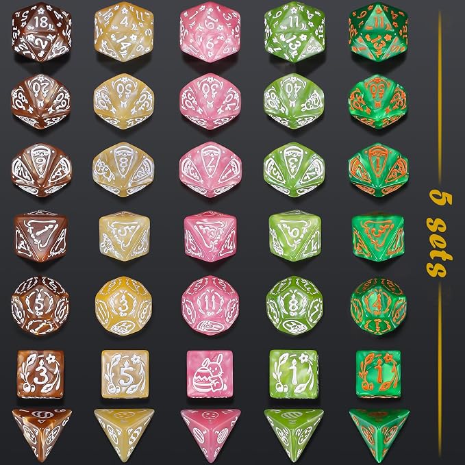 CiaraQ Polyhedral Dice Set, 5 Colors - Image 3