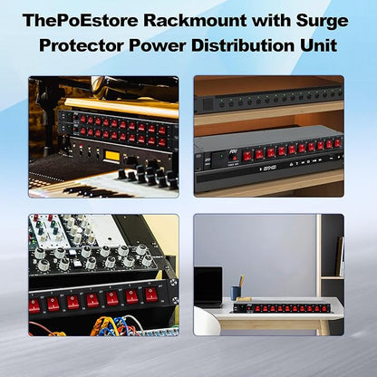 10 Outlets 1U Horizontal PDU Network Rackmount Power Strip - Image 7