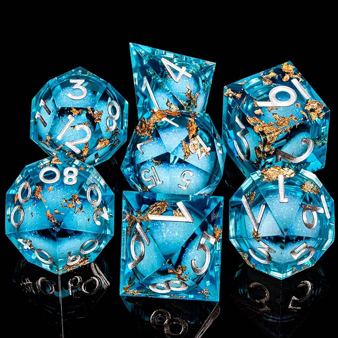 DND Dice Blue Liquid Core Dice Set - Image 2