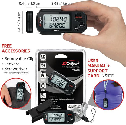 Realalt 3DTriSport 3D Walking Pedometer - Image 4