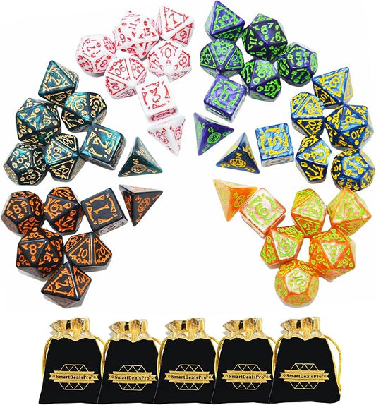 SmartDealsPro Double-Colors Polyhedral Dice Sets by SmartDealsPro