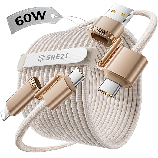 SHEZI 4-in-1 Compatible with USB C to Lightning Cable 60W Fast Charging &Data by SHEZI
