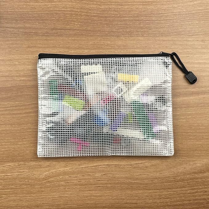 Oaimyy-16 Pcs-3"x 5"-Plastic Mesh Zipper Pouch Document Folders Bag Zipper Zip - Image 7