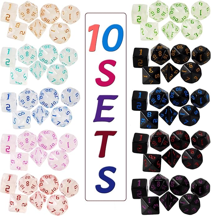 DND Dice, 10 X 7 Polyhedral Dice Set - Image 2