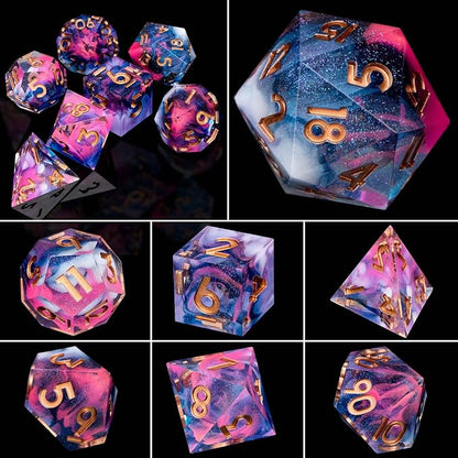 ARUOHHA Sharp Edges Dice Set DND Resin Lightning Dice - Image 5