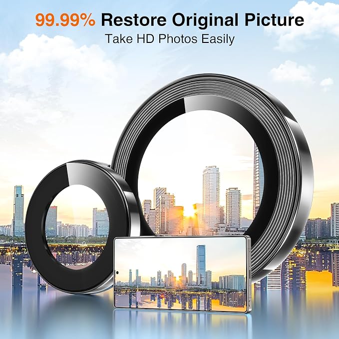 YWXTW S25 Ultra Camera Lens Cover, 9H Tempered Glass Upgraded Metal Edging - Image 6