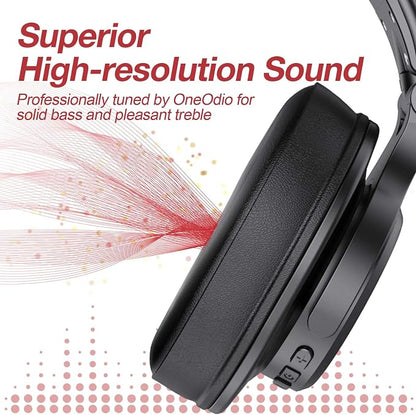 OneOdio A70 Bluetooth Over Ear Headphones, Wireless Headphones w/ 72H Playtime - Image 10