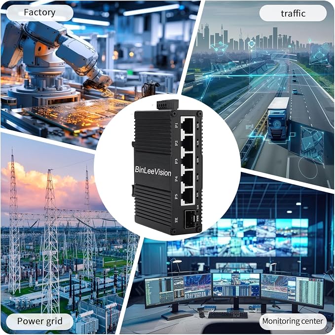 Industrial Mini Gigabit Ethernet Switch 5-Port RJ45 10/100/1000BASE-T+1-Port - Image 5