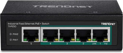 TRENDnet 5-Port Industrial Unmanaged Fast Ethernet PoE+ DIN-Rail Switch - Image 12