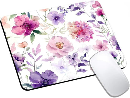 Mouse Pad, Cute Purple Watercolor Flowers Mouse Pads by HUOCAIREN