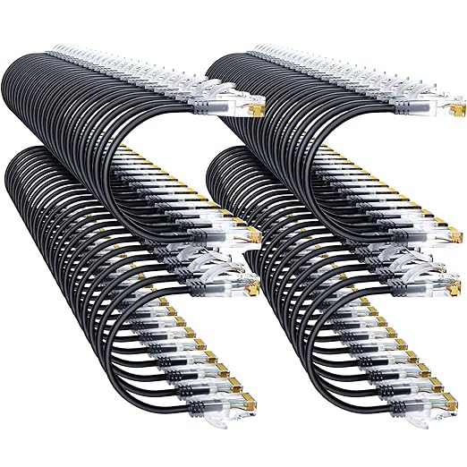 Cat6a Patch Cables 0.5ft Slim, Cat6 Ethernet Patch Cable Pure Copper, Flexible by 10Gsupxsel