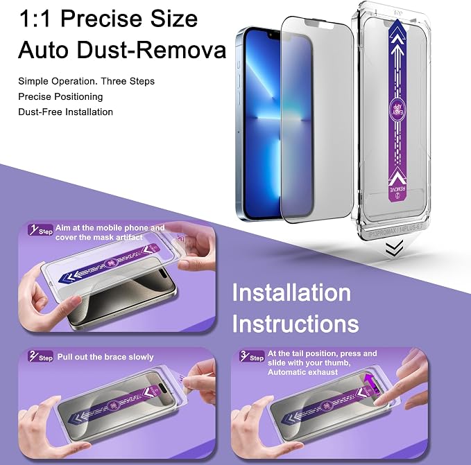 2 Pack Matte Screen Protector for iPhone 13 Pro Max/iPhone 14 Plus, 9H Tempered - Image 3