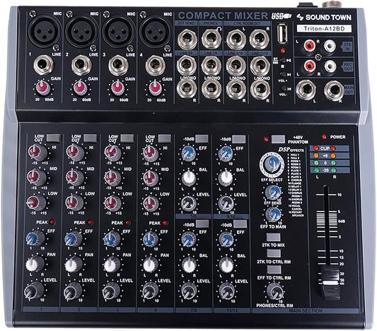 Sound Town Professional 12-Channel Audio Mixer by SOUNDTOWN