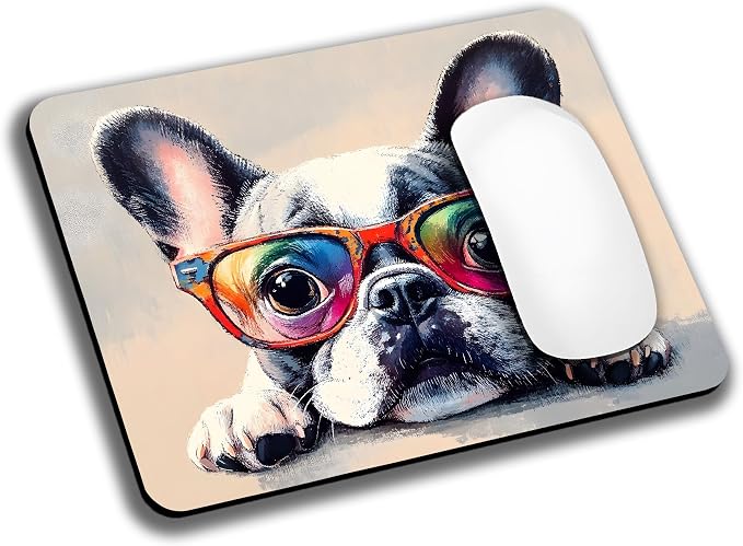 Funny Bulldog Dog Mouse Pads for Desk, Portable Wireless Computer Mouse pad by EASTSMOOTH