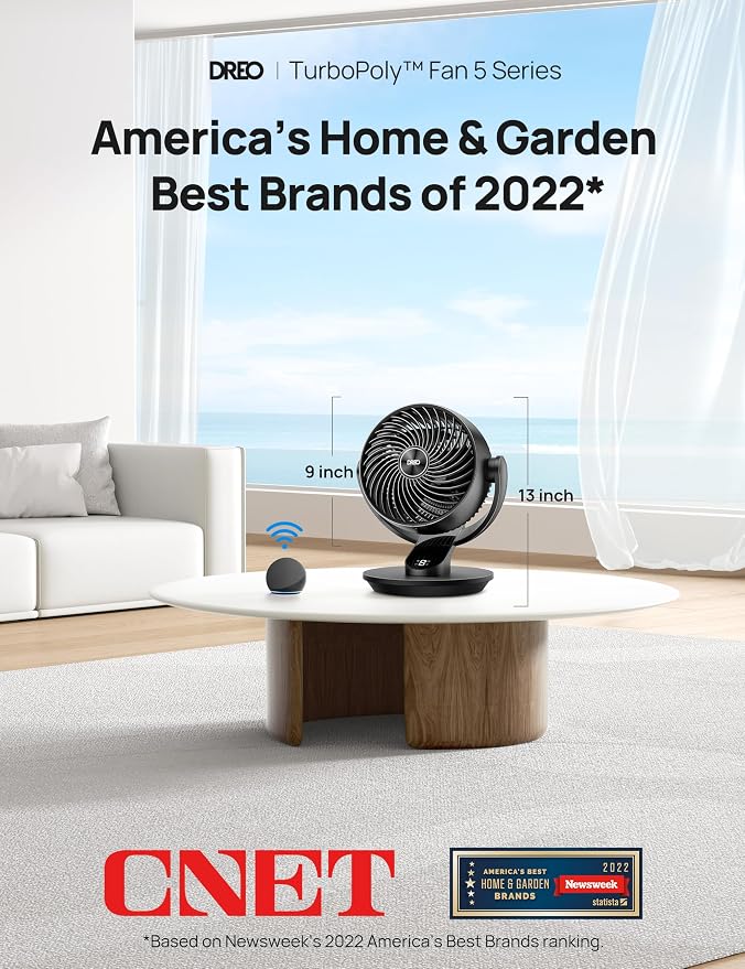 Dreo Smart Fan for Bedroom, 120° Vertical and 90° Oscillating Fan - Image 2