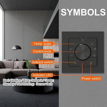 HEATIT Thermostat for Floor Heating, Manual Non-Programmable Electric Floor - Image 7