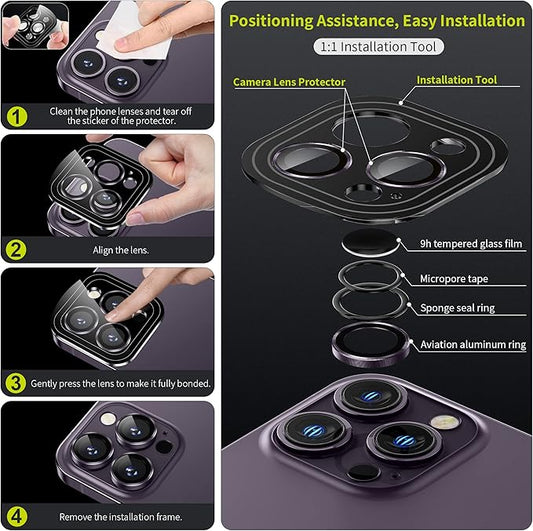 WSKEN for iPhone 14 Pro/iPhone 14 Pro Max Camera Lens Protector, HD Tempered - Image 2
