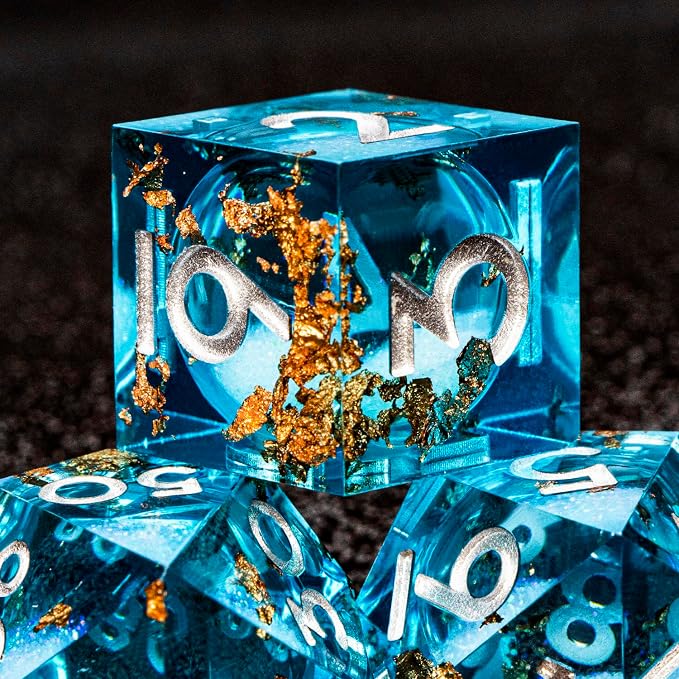 DND Dice Blue Liquid Core Dice Set - Image 3