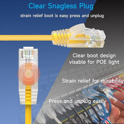 Cat6a Slim Ethernet Patch Cable 0.5 ft, Cat6a Patch Cable - Image 4