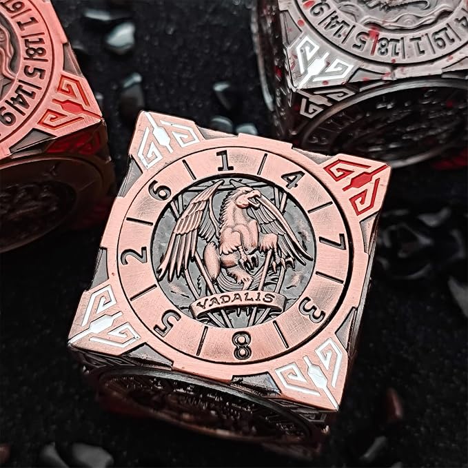 Spinner Dice 7-in-1 Metal DND Set – Premium Copper RPG Dice - Image 3