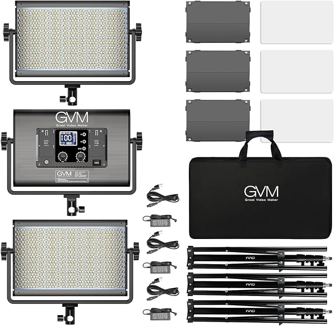 GVM 65W RGB Video Light with Bluetooth Control, 1300D LED Video Lighting Kit - Image 7