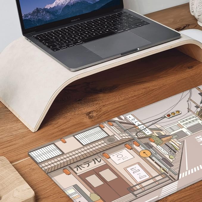 Tokyo Street Anime Kawaii Large Gaming Mousepad XXL Beige Cute Desktop Laptop - Image 8