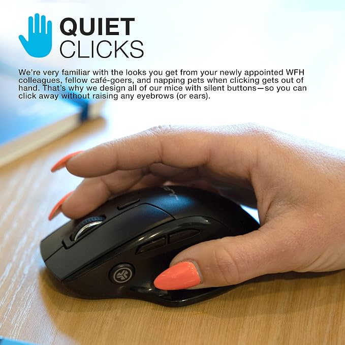JLab JBuds Wireless Mouse, Connect Via Bluetooth or USB Wireless Dongle - Image 6