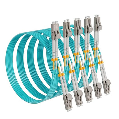 KeepFly Fiber- OM4 LC to LC Fiber Patch Cable 0.5M/1.6ft-5Pack, 40G/100GB by KeepFlyFiber