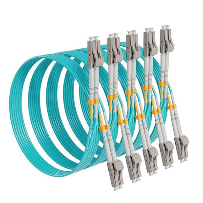 KeepFly Fiber- OM4 LC to LC Fiber Patch Cable 2M-5Pack, 40G/100Gb 50/125μm by KeepFlyFiber