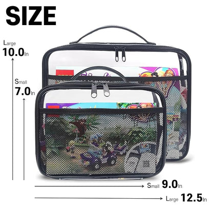 holay 4 Packs PVC Zippered Blocks Set, Board game Storage Organizer Case - Image 3