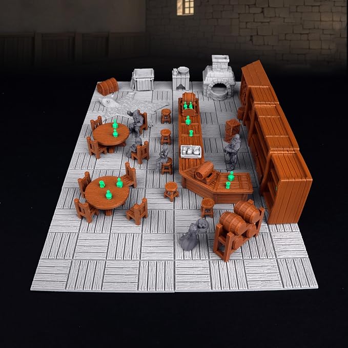 74 Pcs Tavern Bar Furniture RPG Terrain Set – Detailed DND Accessories - Image 7