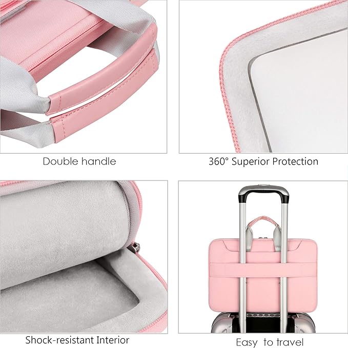 Lacdo 360° Protective Laptop Shoulder Bag, 15-15.6 inch Laptop Sleeve Case - Image 4