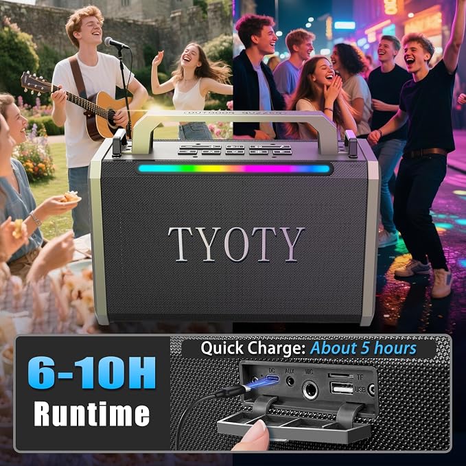 Portable Bluetooth Speaker 80W Loud Wireless Outdoor Stereo Sound Deep Bass - Image 6