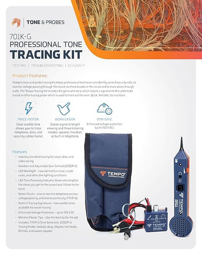 TEMPO Communications 701K-G Wire Tracer Electrical, Tone Generator and Probe Kit - Image 4