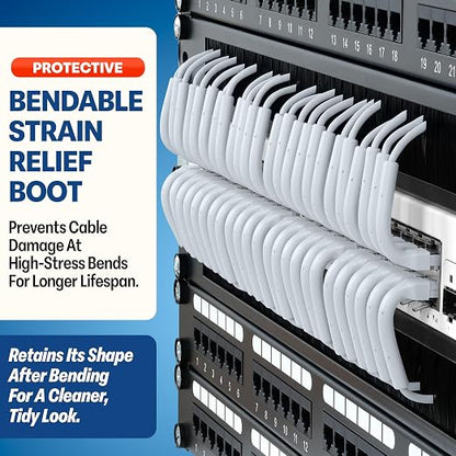 Everest Ultra Slim Cat6a Ethernet Patch Cables 15ft White - Image 3