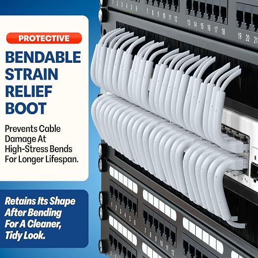 Everest Ultra Slim Cat6a Ethernet Patch Cables 7ft White - Image 3
