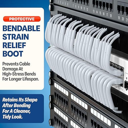 Everest Ultra Slim Cat6a Ethernet Patch Cables 0.5ft White - Image 3