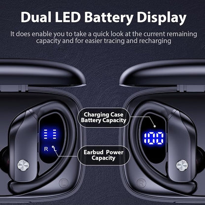 bmanl Wireless Earbuds Bluetooth Headphones 48hrs Play Back Sport Earphones - Image 2