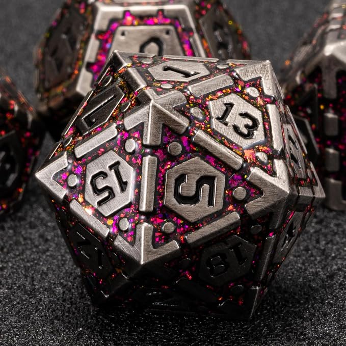 Metal DND Dice Set, Polyhedral Metallic Dice - Image 5