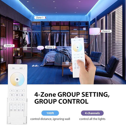4-Zone 2.4G Wireless RF Remote Control, 99ft 360 Control, 4 Channel Group - Image 3