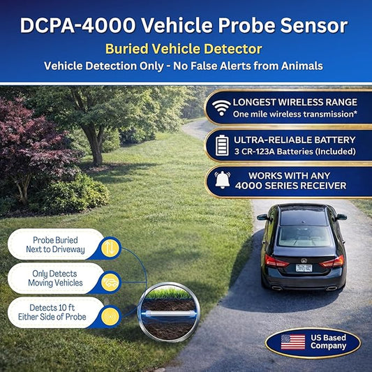 Dakota Alert Wireless Driveway Alarm System Complete Kit – DCPA-4000 Vehicle - Image 2