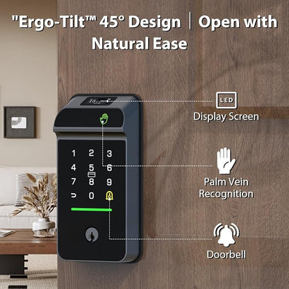eLinkSmart Palm Vein Smart Door Lock Built-in WiFi, 6 in 1 Keyless Entry Door - Image 7