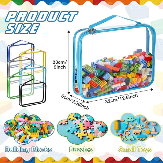 Sanwuta 6 Packs Toy Storage Bags, PVC Organizing Case Bags - Image 2