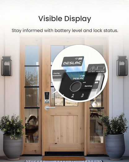 DESLOC Smart Lock D110 Plus, WiFi Fingerprint Smart Front Door Lock - Image 7