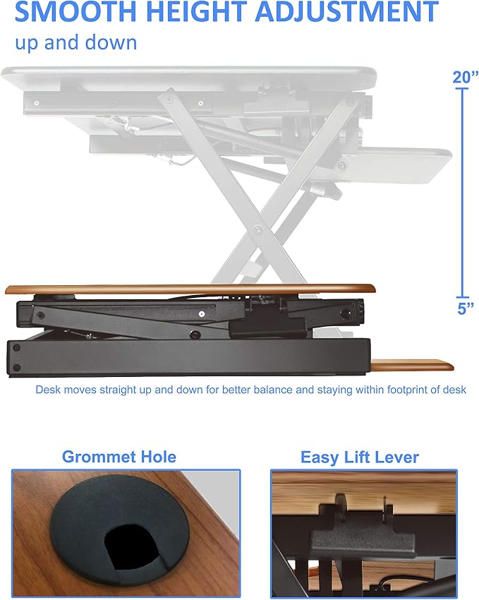 Rocelco 46" Large Height Adjustable Standing Desk BUNDLE - Image 4